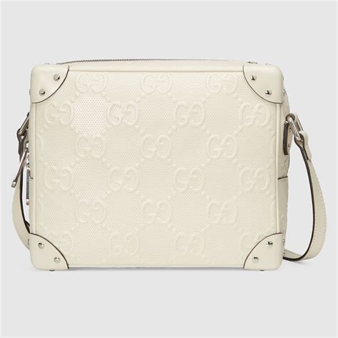 gucci white embossed bag|Gucci embossed crossbody bag.